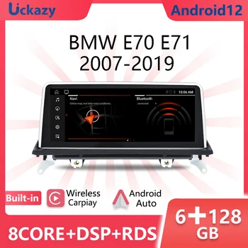 Uckazy 8-Ядерный Android 12 Автомобильный Радиоприемник Для BMW X5 E70 X6 E71 2007-2013 Оригинальный CCC CIC Мультимедийный плеер с Экраном GPS Навигация 4G