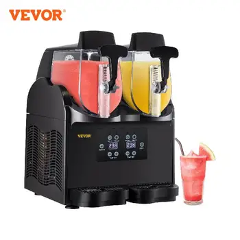 Коммерческая Машина для приготовления слякоти VEVOR 2x2.5L Home Slush Maker Для приготовления Замороженных Напитков, Диспенсер Для напитков, Оборудование Для приготовления Смузи Со Льдом