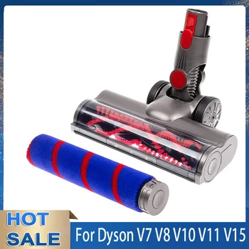 Насадка для паркетного пола для Dyson V7 V8 V10 V11 V15 Сменная Роликовая Насадка для чистки со светодиодными Фарами (с 2 Щетками)