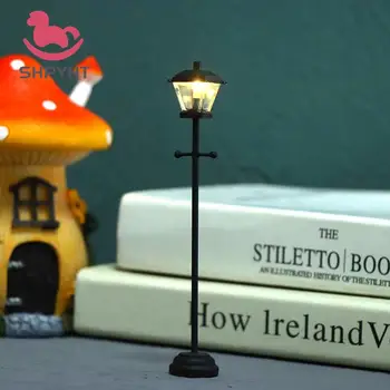 1: 12 Кукольный домик, мини-светодиодная лампа, уличный фонарь, Стоячая лампа, игрушка для декорации сада на открытом воздухе