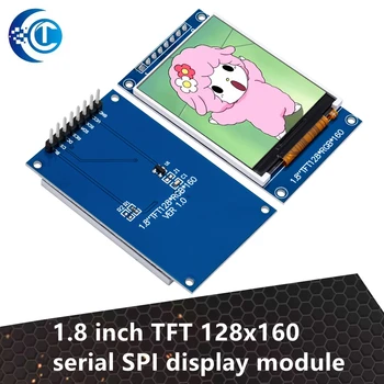 1,8-дюймовый TFT 128x160 модуль последовательного дисплея SPI широкоугольный цветной экран синего цвета