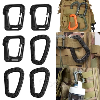 1 комплект пластиковых брелок-карабин, D-образные кольца, тактическая пряжка Molle, крючок, защелка для ремня для ключей, рюкзак, сумка, аксессуары для ремня