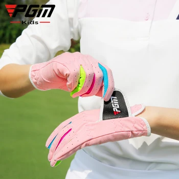 1 Пара новых перчаток PGM для гольфа для мальчиков И девочек, спортивные перчатки из микрофибры, противоскользящие, дышащие Перчатки для гольфа, детское снаряжение для гольфа