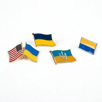 1 шт. Брошь США и Украины, Значок Дружбы, Флаг, Булавка для лацкана Национального флага, Международные коллекции одежды и аксессуаров для путешествий