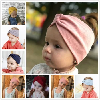 1 шт., Весенне-летняя однотонная детская повязка на голову для девочек, мягкие эластичные повязки на голову для девочек, аксессуары для волос большого размера