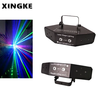 1 шт./лот, высокая яркость, 2 глаза, RGB, диско-вечеринка, DJ-проектор, DMX Сценические светодиодные лазерные фонари