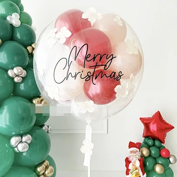 1 шт. наклейка с воздушным шаром Merry Christmas для 36-дюймового прозрачного декора из воздушных шаров Bobo Bubble, рождественские наклейки в виде Санта-Лося, принадлежности для вечеринок