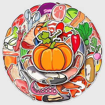 10/50 шт. Милые мультяшные наклейки с граффити из свежих фруктов и овощей для кухни, выпечки, чашки, тарелки, холодильника, игрушки для детей