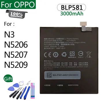 100% Оригинальный Аккумулятор BLP581 Для OPPO N3 N5206 N5209 N5207 3000 мАч Высококачественный Сменный Аккумулятор