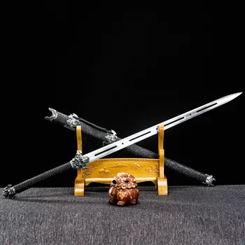 113 см средневековый металлический настоящий меч из высокомарганцовистой стали, полый рыцарский деревянный меч ручной ковки для кино и телевидения Династии Тангард