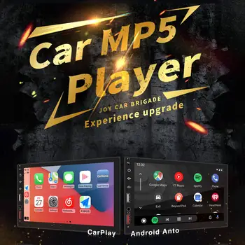 2 Din 7-Дюймовый Сенсорный Экран Автомобильного Радио Стерео Bluetooth MP5 Плеер с CarPlay Android Auto 2 USB FM Автомобильный Плеер B