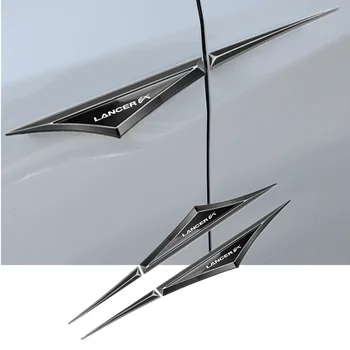 2 шт. Автомобильные хромированные наклейки на боковые двери кузова автомобиля Blade для автоаксессуаров Lancer EX