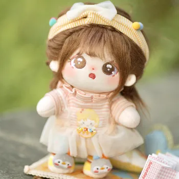 20 см Плюшевая фигурка куклы-человека Baby Doll Cute Expression Кавайные обнаженные Хлопчатобумажные куклы для тела, мягкие Плюшевые игрушки, подарок Без атрибутов
