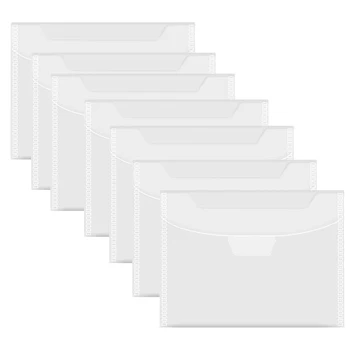 20 Шт. Прозрачная сумка для хранения штампов и штампов, закрывающийся карман для хранения, большой конверт-футляр для бумажной открытки для скрапбукинга 