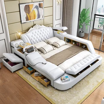 2022 Горячие Продажи Массажных кроватей Элегантная мебель в современном стиле Многофункциональный Спальный гарнитур