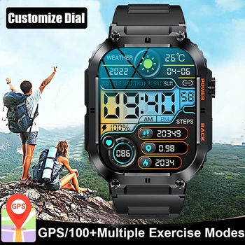 2023 Военные уличные умные часы GPS Bluetooth Вызов, сообщение, толчок, Фитнес-трекер, смарт-браслет, Спортивные часы для мужчин PK W69 Ultra