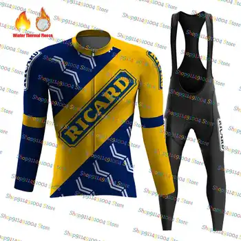 2023 Комплект велосипедной майки Ricard Beer Mix, зимняя флисовая одежда, Велосипедный термоцикл Maillot Cyclisme
