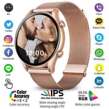 2023 Новые женские смарт-часы с настраиваемым циферблатом, спортивные часы с голосовым вызовом Hi-Fi, мужские водонепроницаемые смарт-часы IP67 для Xiaomi Huawei iphone