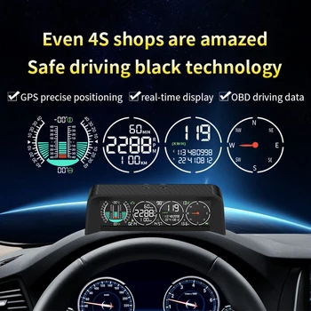 2023 Новый Измеритель Наклона X92 LCD Didplay OBD2 + GPS Автомобильный Головной Дисплей HUD TPMS С Экраном HUD Smart GPS Монитор Давления В шинах