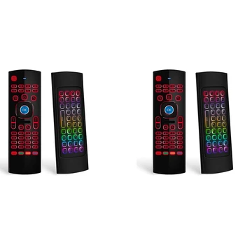 2X Air Mouse для Android TV Box, мини беспроводная клавиатура Air Remote Mouse Control с RGB подсветкой MX3 Pro IR Learning