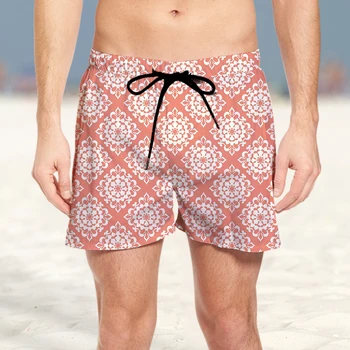 3D шорты летние новые мужские в стиле хип-хоп с четырехугольным рисунком в стиле ретро удобные и модные шорты пляжный комплект 2023