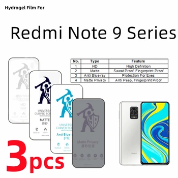 3шт HD Гидрогелевая пленка для Redmi Note 9S Матовая защитная пленка для экрана Redmi Note 9 Pro Max 9T Защита от шпиона для ухода за глазами