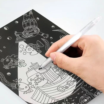 3шт Золото Серебро Белый арт Аниме дизайн ручка для прокрутки Маркер для рисования от руки Маркер для рисования