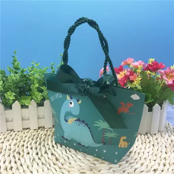 3шт партии динозавр конфеты подарок сумки для детей день рождения украшения детский душ джунгли динозавр тема печенья упаковывая