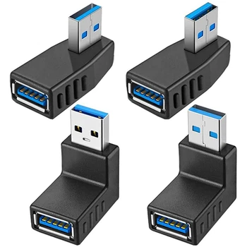 4 шт. Переходники USB 3.0 с разъемом USB 90 градусов от мужчины к женщине - включая адаптер с левым, правым, верхним, нижним углом