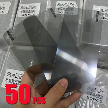 50шт Защитная Пленка Из Закаленного Стекла 9H Для Защиты Экрана От Шпиона Для iPhone 15 Pro Max 14 Plus 13 Mini 12 11 XS XR X 8 7 SE