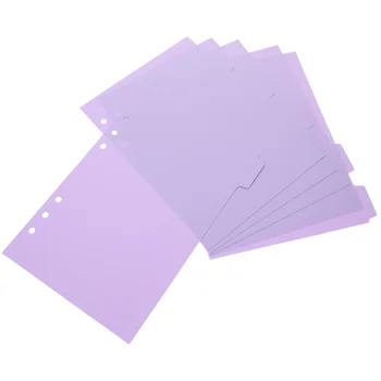 6 Шт Разделители для папок формата А5 Вкладки Цветные папки для файлов Вкладыши для бумаги Связующие кольца из полипропилена
