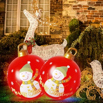 60-сантиметровый надувной Рождественский шар из ПВХ, Светящаяся Рождественская Елка, Подвесное Украшение с легким водонепроницаемым Реквизитом для вечеринок, Праздничные принадлежности