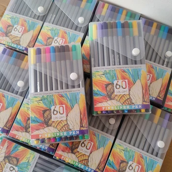 60 Цветов Набор маркеров Акварельная ручка для рисования Студент-искусствовед очень тонкая ручка для рисования цветные ручки Принадлежности для школьных моющихся рождественских Подарков