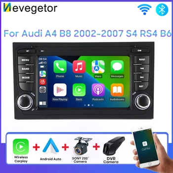 7-Дюймовый 8-Ядерный Android Для Audi A4 B8 2002-2007 S4 RS4 B6 Стерео CarPlay Головное Устройство Интеллектуальная Система Wifi DSP Без 2din DVD