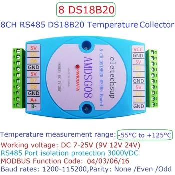 8 DS18B20 модуль сбора данных о температуре/RS485 MODBUS RTU communication заменить WP3066ADAM
