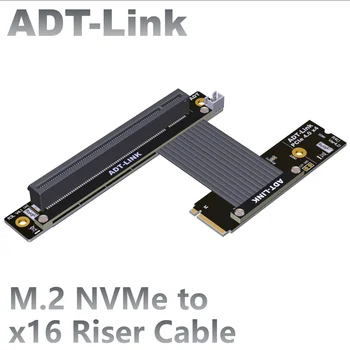 ADT-Link PCIe 4.0 M.2 NVME M-Key SSD К плате PCIe 4.0 x16 Riser Card Поворачивается на 90 ° Графический расширитель Riser Extender M2 NGFF Gen4 на полной скорости