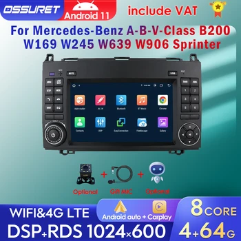 AI CarPlay Android11 Автомобильный Радио Стерео Мультимедийный Плеер Для Mercedes-Benz A-B-V-Class B200 W169 W245 W639 W906 Sprinter GPS Navi