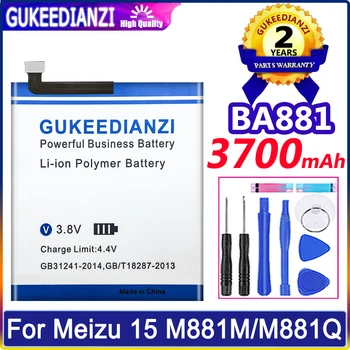 BA881 3700 мАч Замена Аккумулятора Мобильного Телефона Высокой Емкости Для Meizu 15 M881M/M881Q Высококачественный Литий-полимерный Аккумулятор Bateria