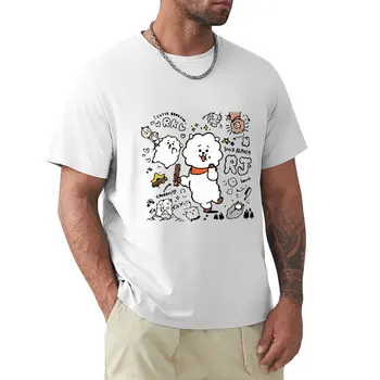 BT21 - RJ Футболка, футболка для мальчиков, футболка с животным принтом, футболка с коротким рукавом, мужские футболки fruit of the loom,