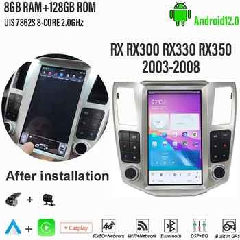 Clunko Для Lexus RX300 RX330 RX350 2003-2008 Android Автомобильный Радиоприемник Стерео Экран Tesla Мультимедийный плеер Carplay Auto 8G + 256G 4G