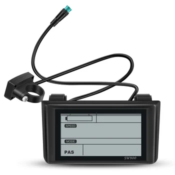 Ebike SW900 ЖК-Дисплей Управление 24/36/48/60/72 В Измеритель Скорости Спидометр Проводной Водонепроницаемый Штекер с USB Велосипедной Частью