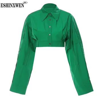 Eshin 2023 Autumnn Новая Персонализированная Короткая Рубашка С Разрезом С Длинным Рукавом Для Женщин, Модные Высококачественные Элегантные Топы TH637