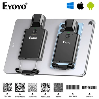 Eyoyo 2D Bluetooth Сканер Штрих-кода 3000 мАч Аккумулятор Портативный Беспроводной 1D UPC Считыватель QR-Штрих-кода для Библиотеки, Склада, Инвентаря