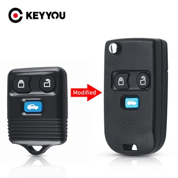 KEYYOU Модифицированный/оригинальный брелок с 3 кнопками для дистанционного ключа автомобиля для Ford Escape Transit MK6 Connect 2000-2006