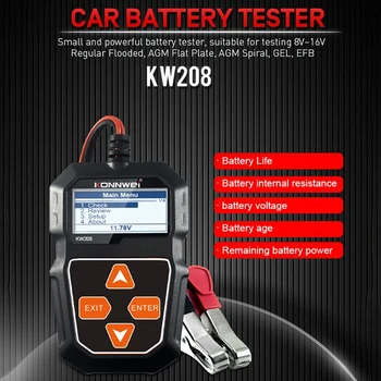 KONNWEI KW208 Battery Tester Автомобильный Цифровой Тестер Емкости Автомобильного Аккумулятора 12V 100-2000CCA Тестовый Инструмент