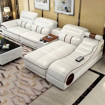 Manbas диваны для гостинной sofa genuine leather canapé salon couch massage sofas modernos para sala with speaker bluetooth USB