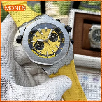MDNEN Мужские часы 904l кварцевые часы из нержавеющей стали 42 мм-AT
