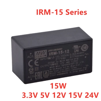 MEAN WELL PCB Style IRM-15 серии 15 Вт с инкапсулированным модулем переменного-постоянного тока 3,3 В 5 В 12 В 15 В 24 В