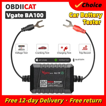 OBDIICAT BA100 Bluetooth 4.0 12V Автоматический тестер автомобильного аккумулятора Система мониторинга автомобильного анализатора Тестер для Android / IOS