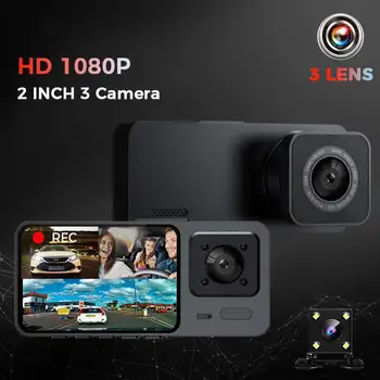S10 Dash Cam Для автомобиля 1080P HD Dash Cam 3 Камеры Обнаружения движения G-сенсор Dashcam 24H Парковочный Монитор dvr 170 ° FOV Камера Для автомобиля
